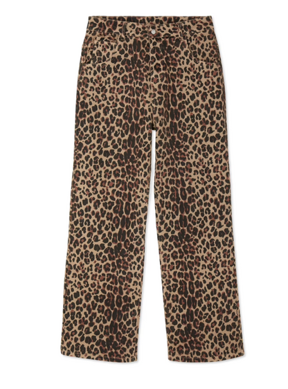 NFD Lucia Leopard Print Scallop Detail Jeans