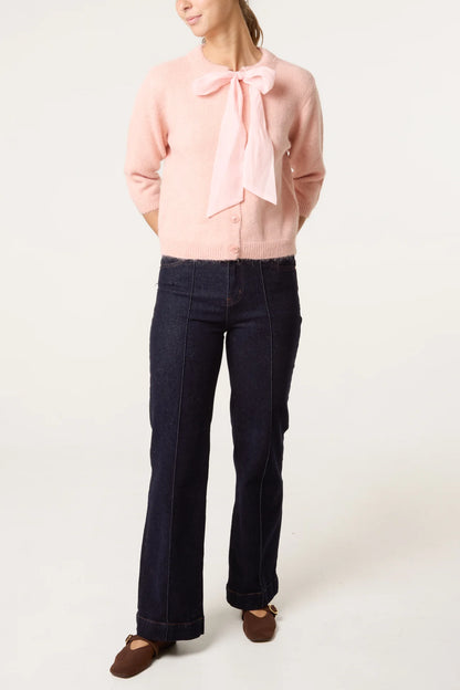 Bow Front Knit Cardigan