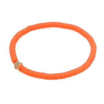 Polymer Clay Heart Bracelet in Orange