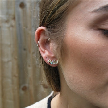 Flora Crystal Butterfly and Flower Earrings