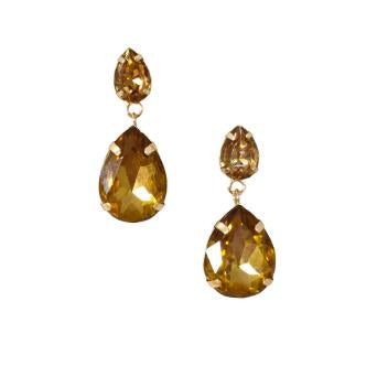 Crystal Teardrops in Amber Yellow