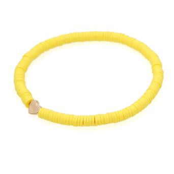 Polymer Clay Heart Bracelet in Yellow