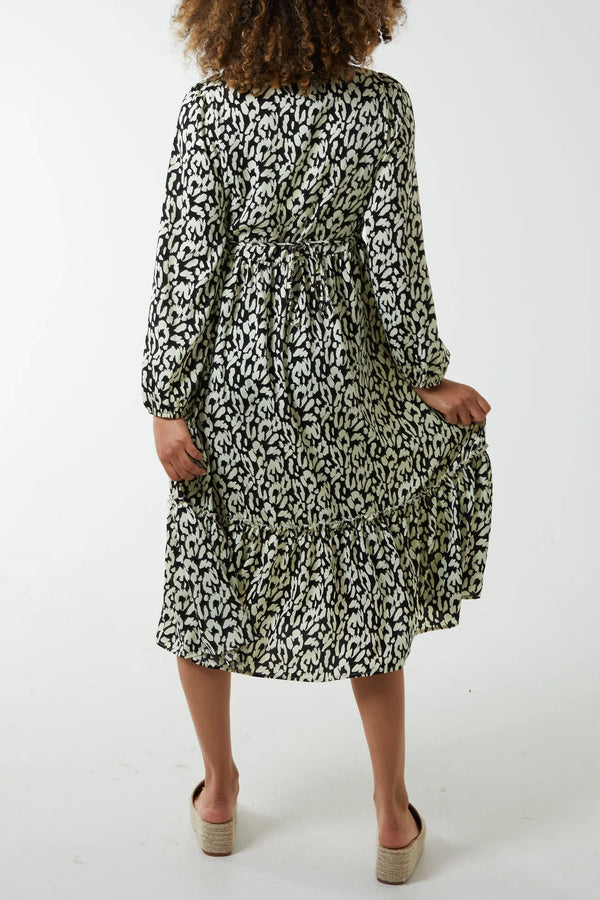 Celaena Animal Shirred Maxi Dress