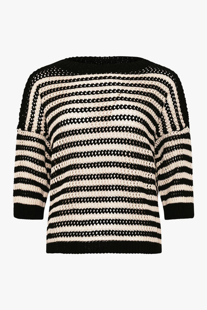 Mimi Knit in Black Stripes