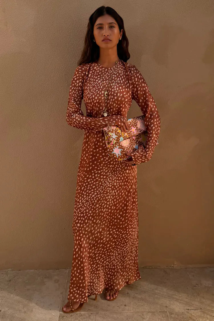 Never Fully Dressed Fawn Soho Print Dress