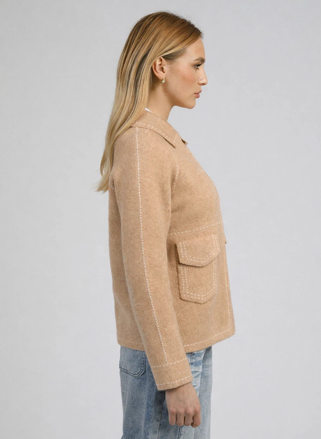 ANGE NIBA Beige Zip Up - One Size