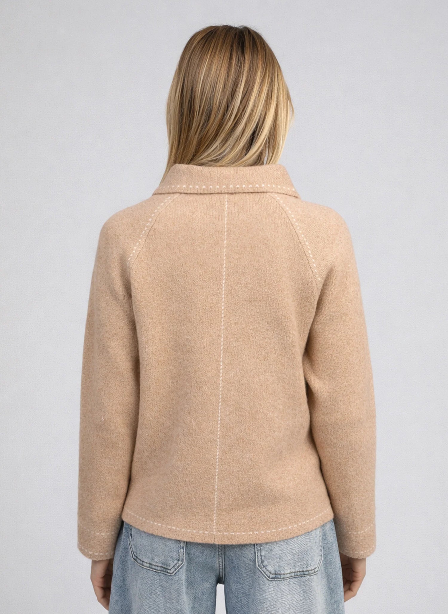 ANGE NIBA Beige Zip Up - One Size