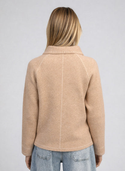 ANGE NIBA Beige Zip Up - One Size