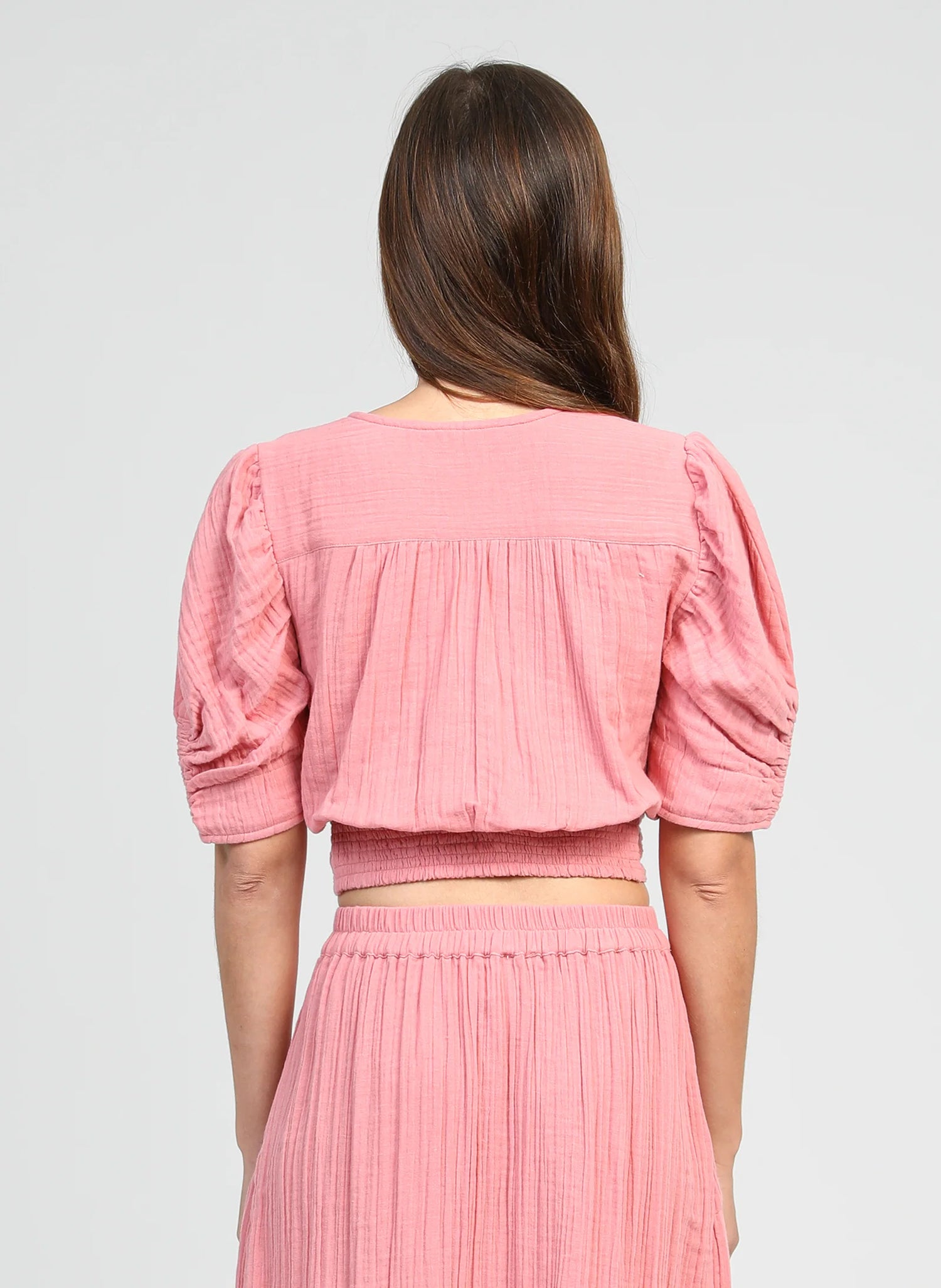 Ange SADOUMA Pink Wrap-Around Top