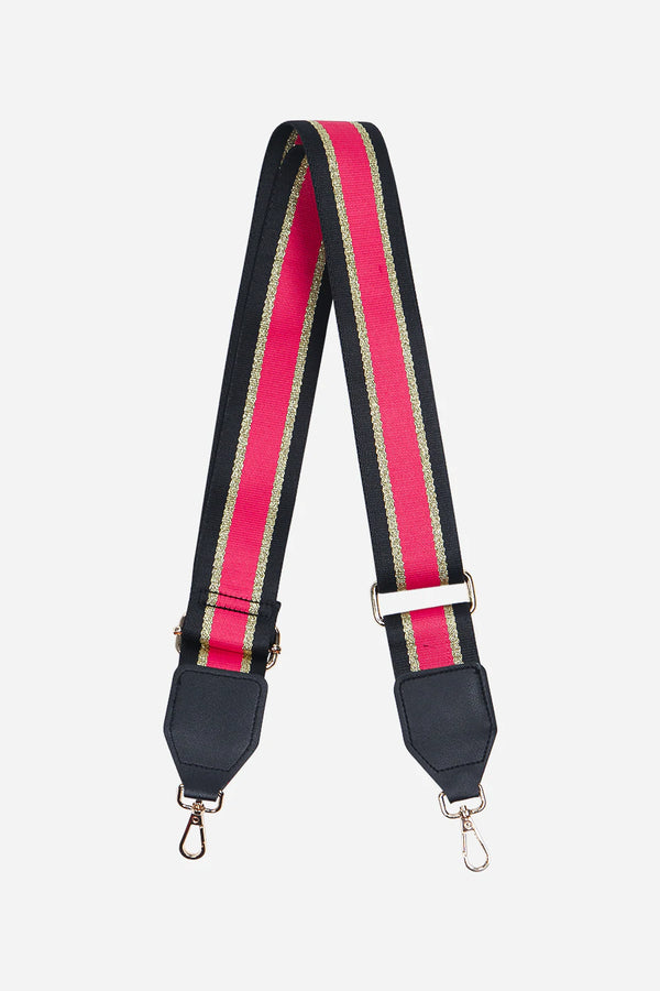 Fully Adjustable Crossbody Bag Strap Fuchsia Glitter Stripe Bag Strap