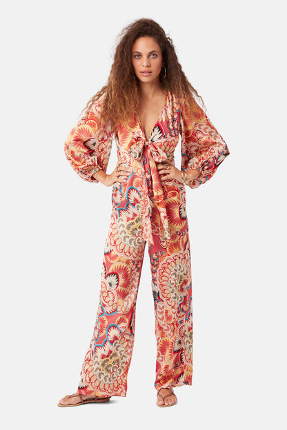 Traffic People Betsy Jumpsuit Printed Red