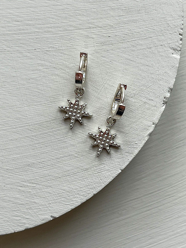 Olia Jewellery Lizzy Huggie Earrings - Silver