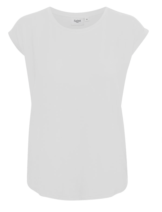 Saint Tropez Bright White Adelia Organic Cotton Short Sleeved T-Shirt