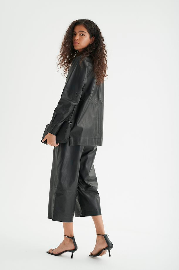 InWear JayleeIW 100% Leather Culottes in Black