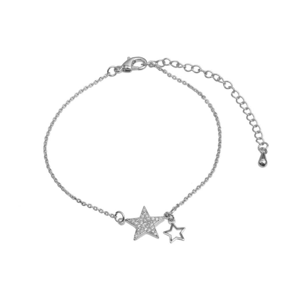 Twin Star Bracelet - Silver