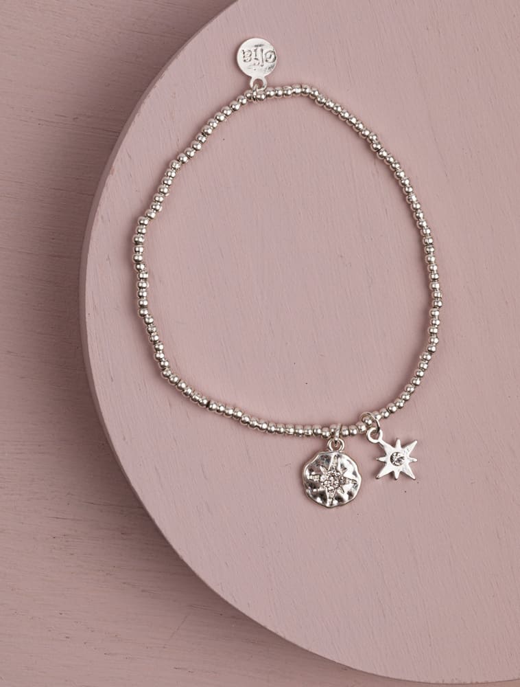 Olia Angelica Bracelet in Silver with Starburst Charm